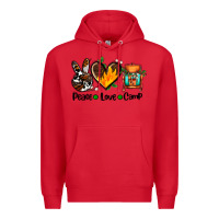 Red peace love camp ado Premium Hoodie - AdoDesignShop