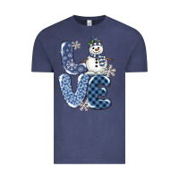 Vintage Denim love snowman Vintage Tee - MaliasSmallBusiness