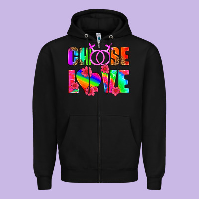 Choose Love (lesbian) Zipper Hoodie Designed By Hra Design Shop