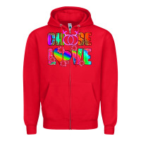 Red choose love (lesbian) Zipper Hoodie - HRA Design Shop