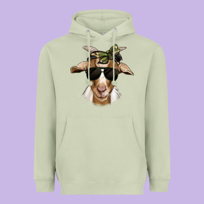 Camouflage Bandana Goat Heavyweight Hoodie Designed By Jasminsmagicworld
