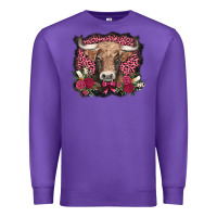 Purple v.d. cow and roses Premium Sweatshirt - AdoDesignShop
