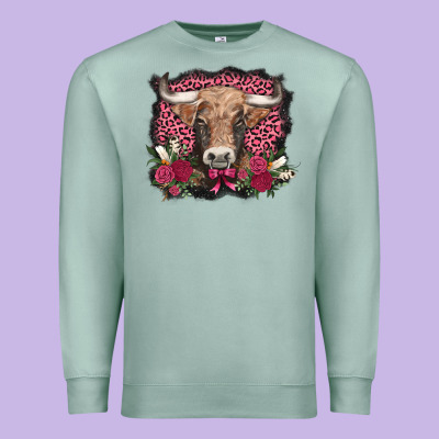 V.d. Cow And Roses Premium Sweatshirt Designed By Adodesignshop