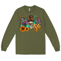 Army Green mom life with skull Long Sleeve Tee - Zillion Design Studio