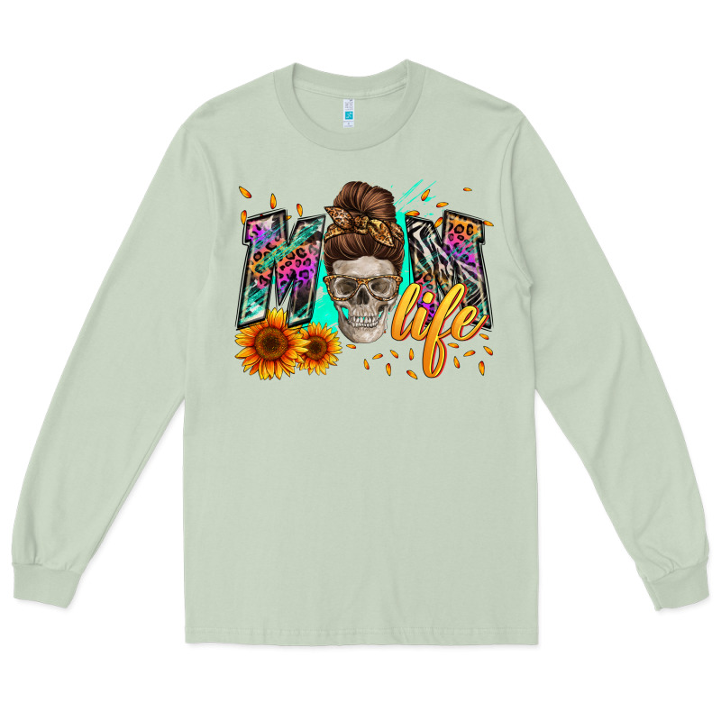 Mom Life With Skull Long Sleeve Tee by Zillion Design Studio | Teevron