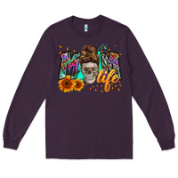 Plum mom life with skull Long Sleeve Tee - Zillion Design Studio