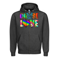 Charcoal Heather choose love (gay) Zipper Hoodie - HRA Design Shop