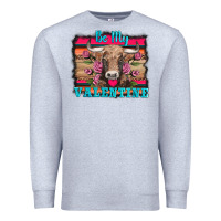 Heather Grey be my valentine with cow Premium Sweatshirt - AdoDesignShop