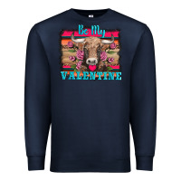 Navy be my valentine with cow Premium Sweatshirt - AdoDesignShop