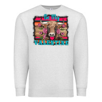Oatmeal Heather be my valentine with cow Premium Sweatshirt - AdoDesignShop