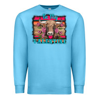 Ocean Blue be my valentine with cow Premium Sweatshirt - AdoDesignShop