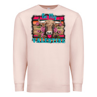Pale Pink be my valentine with cow Premium Sweatshirt - AdoDesignShop