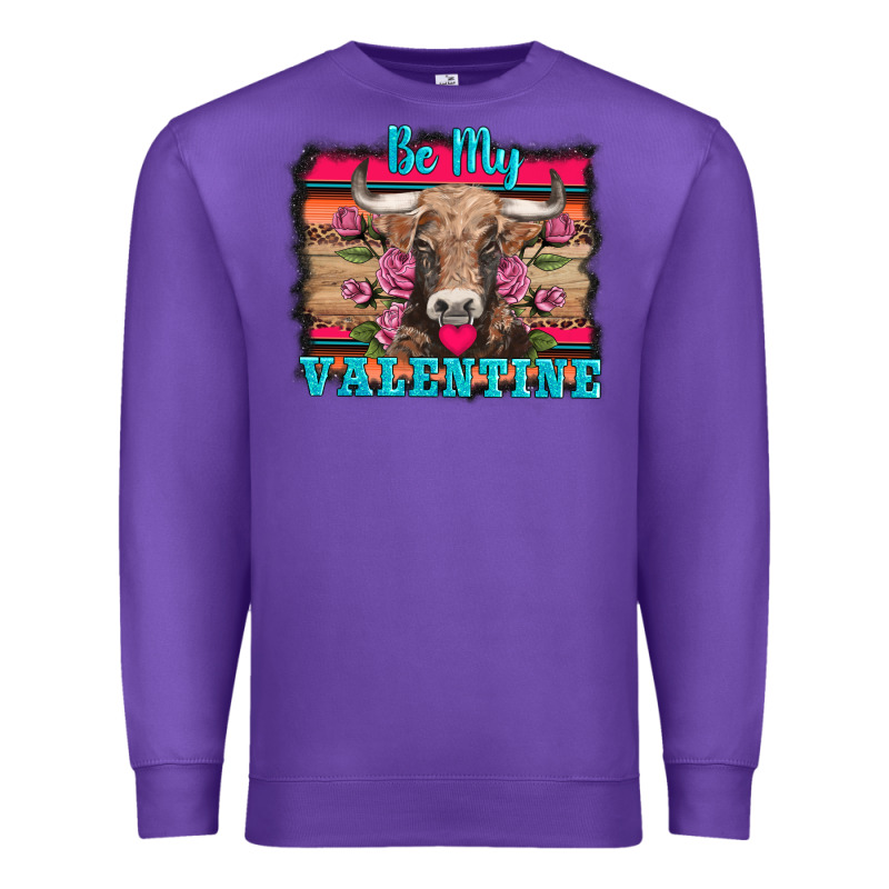 Be My Valentine With Cow Premium Sweatshirt by AdoDesignShop | Teevron