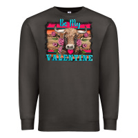 Smoke be my valentine with cow Premium Sweatshirt - AdoDesignShop