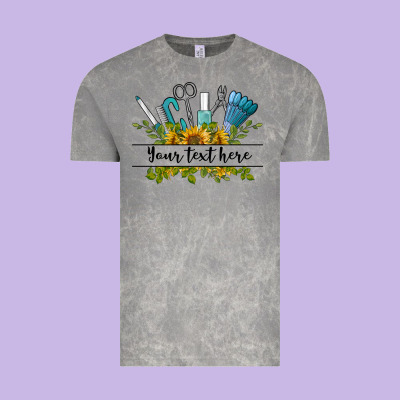 Customize Nail Tools With Sunflower Preview Vintage Tee Designed By Barkaloodesign