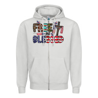Dove Grey free and blessed Zipper Hoodie - CowhideDigitalArt