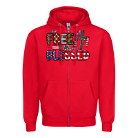 Red free and blessed Zipper Hoodie - CowhideDigitalArt