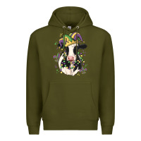 Army Green mardi gras cow Premium Hoodie - MaliasSmallBusiness