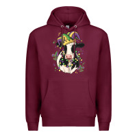 Burgundy mardi gras cow Premium Hoodie - MaliasSmallBusiness
