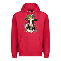 Cardinal mardi gras cow Premium Hoodie - MaliasSmallBusiness