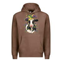 Chestnut mardi gras cow Premium Hoodie - MaliasSmallBusiness