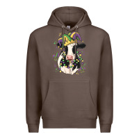 Coffee mardi gras cow Premium Hoodie - MaliasSmallBusiness