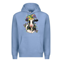 Colony Blue mardi gras cow Premium Hoodie - MaliasSmallBusiness
