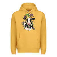Mustard mardi gras cow Premium Hoodie - MaliasSmallBusiness