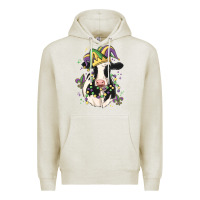 Oatmeal Heather mardi gras cow Premium Hoodie - MaliasSmallBusiness