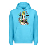 Ocean Blue mardi gras cow Premium Hoodie - MaliasSmallBusiness