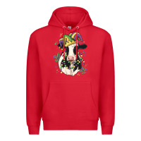 Red mardi gras cow Premium Hoodie - MaliasSmallBusiness