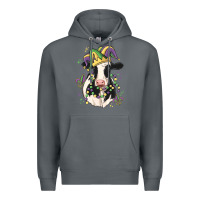 Rock mardi gras cow Premium Hoodie - MaliasSmallBusiness