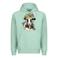 Seafoam mardi gras cow Premium Hoodie - MaliasSmallBusiness