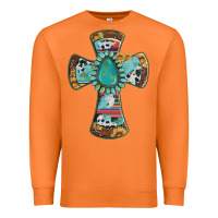Carrot cross with leopard sunflower gemstone serape cowhide Premium Sweatshirt - Artiststas