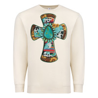Sandshell cross with leopard sunflower gemstone serape cowhide Premium Sweatshirt - Artiststas