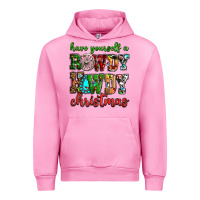 Fuchsia Pink Have yourself a rowdy howdy Christmas Urban Hoodie - NancyCooperArtShop