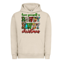Pigment French Oak Have yourself a rowdy howdy Christmas Urban Hoodie - NancyCooperArtShop