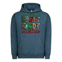 Pigment Midnight Navy Have yourself a rowdy howdy Christmas Urban Hoodie - NancyCooperArtShop