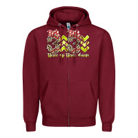 Burgundy three up theree down softball Zipper Hoodie - RacoonDesign