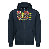 Navy three up theree down softball Zipper Hoodie - RacoonDesign