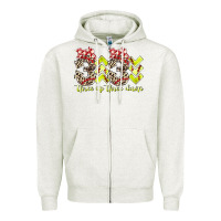 Oatmeal Heather three up theree down softball Zipper Hoodie - RacoonDesign