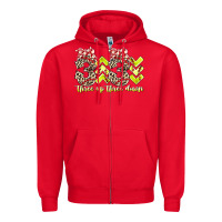 Red three up theree down softball Zipper Hoodie - RacoonDesign