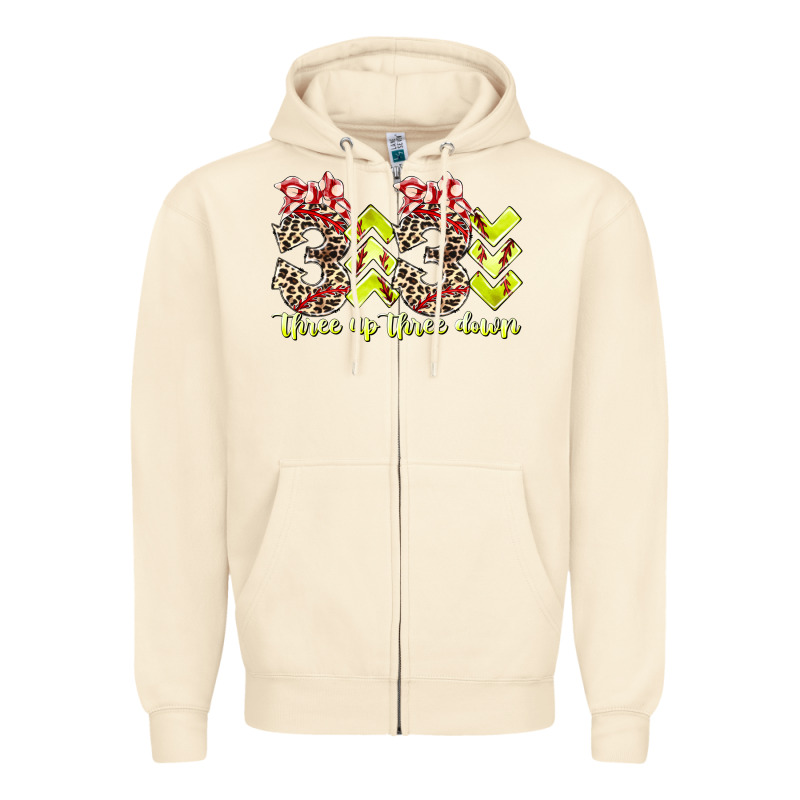 Three Up Theree Down Softball Zipper Hoodie by RacoonDesign | Teevron