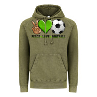 Vintage Olive peace love soccer Vintage Hoodie - AdoDesignShop