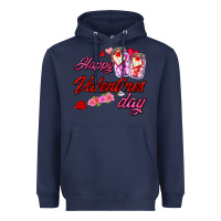 Navy happy valentines day Heavyweight Hoodie - AdoDesignShop