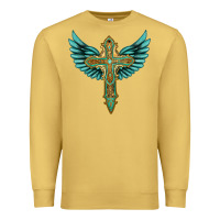 Antique Gold wing cross Premium Sweatshirt - Artiststas