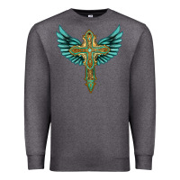 Charcoal Heather wing cross Premium Sweatshirt - Artiststas
