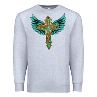 Heather Grey wing cross Premium Sweatshirt - Artiststas