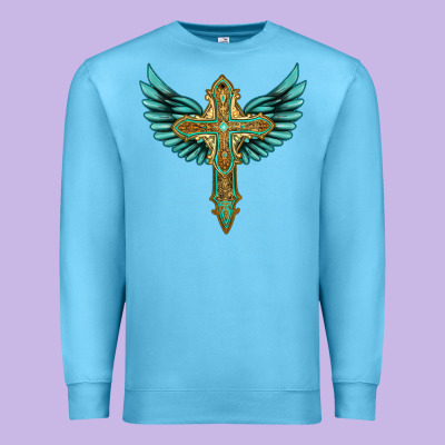 Wing Cross Premium Sweatshirt Designed By Artiststas