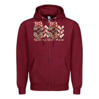 Burgundy three up theree down Zipper Hoodie - RacoonDesign